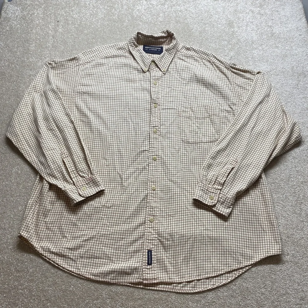 Abercrombie & Fitch Shirt Mens 2XL Plaid‎ Button Up Classic Outdoors